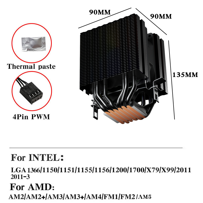 Pendingin Udara CPU 6 Heat Pip - Air Cooler Cpu ulasan dan harga