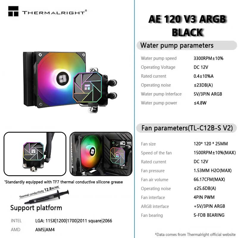 Thermalright AQUA ELITE CPU 12 - Aio Liquid Cooler ulasan dan harga
